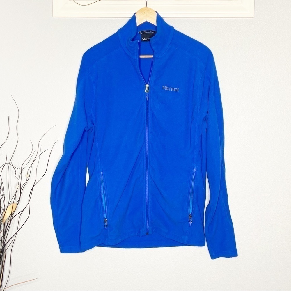 Marmot men’s full zip fleece jacket blue large L